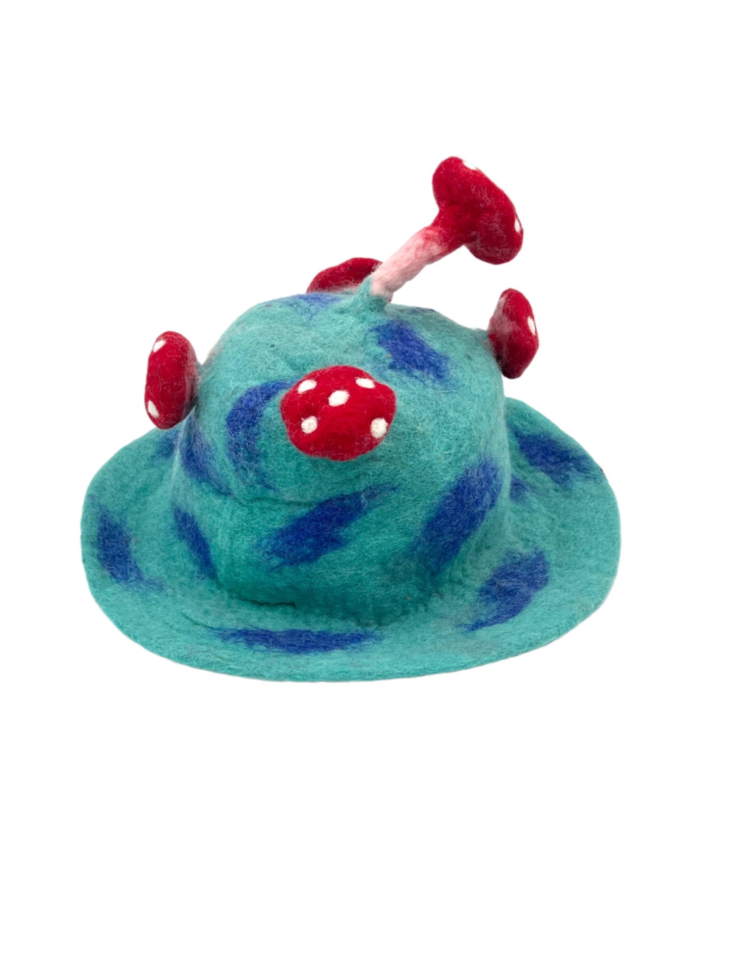 Hand felted Mushroom Wool Hats | Blues