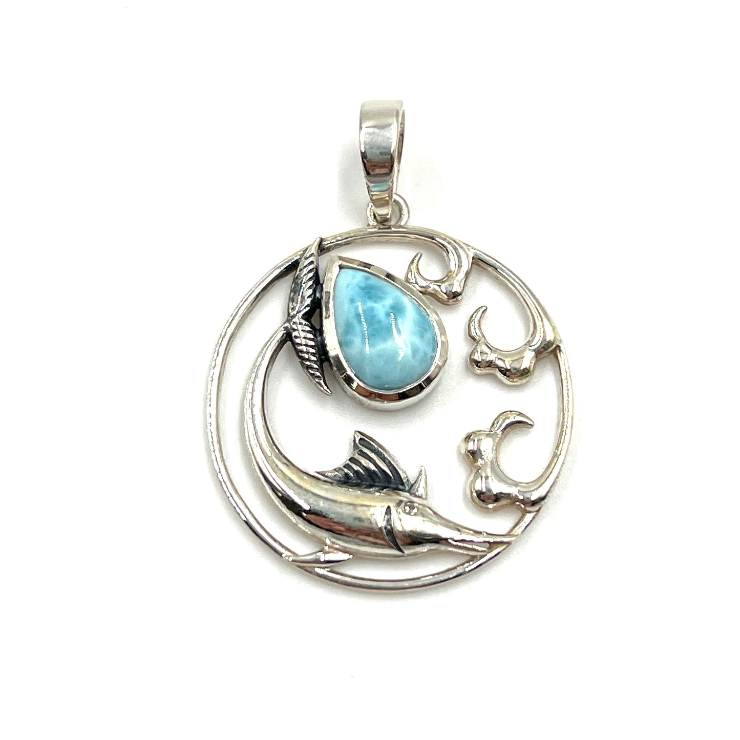 Sterling Silver Sea Creature Larimar Pendants