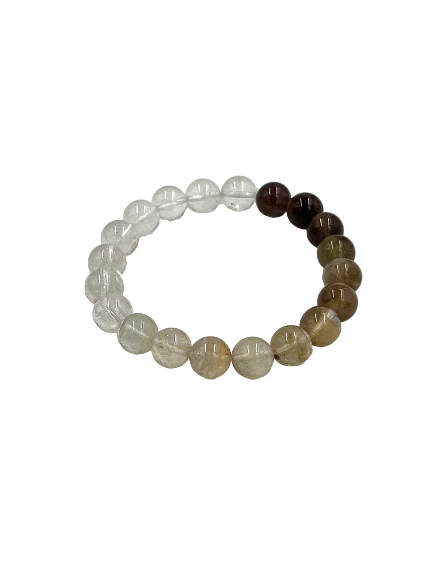 Smoky Quartz & Clear Quartz Stretchy Bracelets