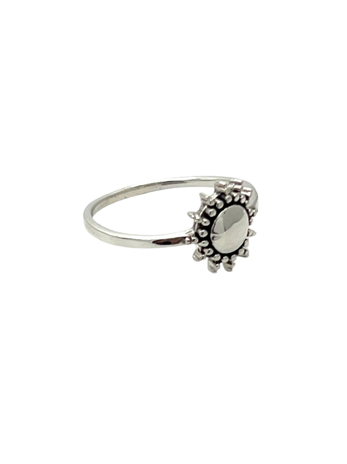 Sterling Silver Beaded Sun Ring