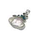 Silver Pearl & Blue Topaz Pendants