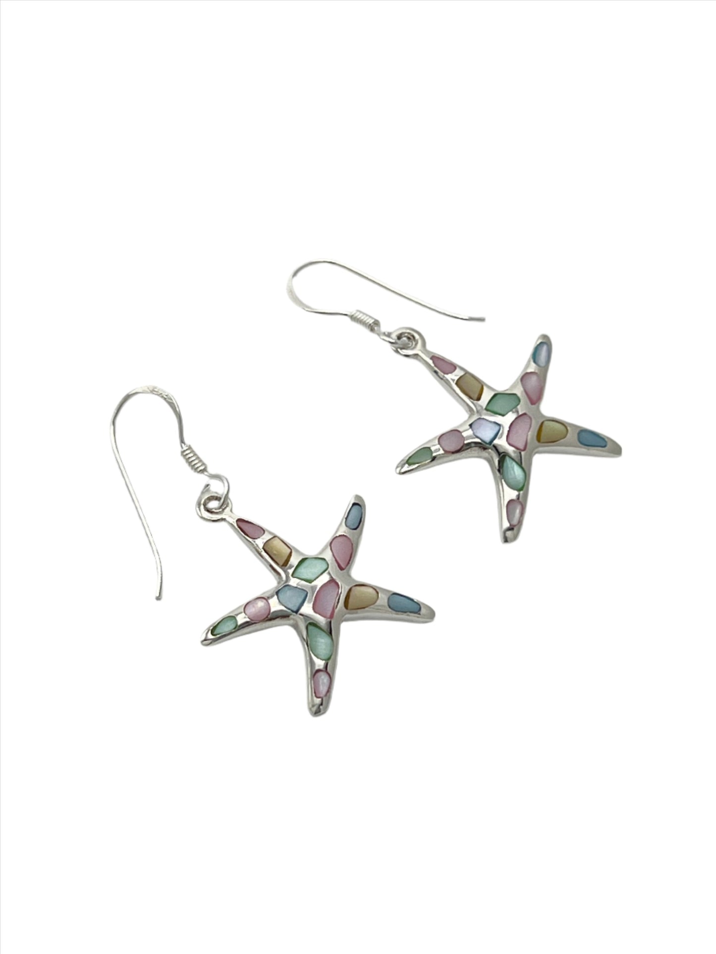 Sterling Silver Shell Starfish Earrings