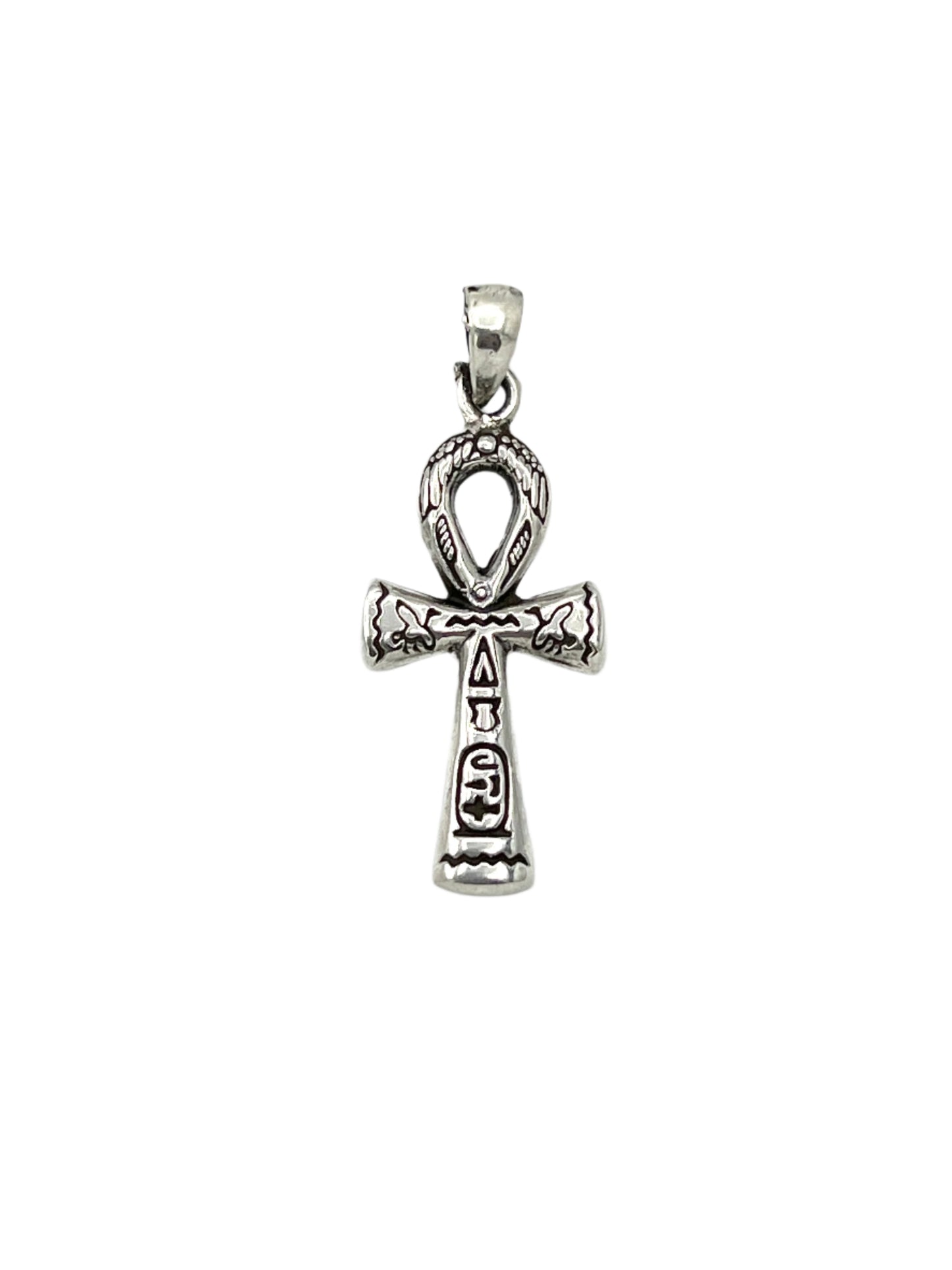 Silver Hieroglyphics Ankh Pendants