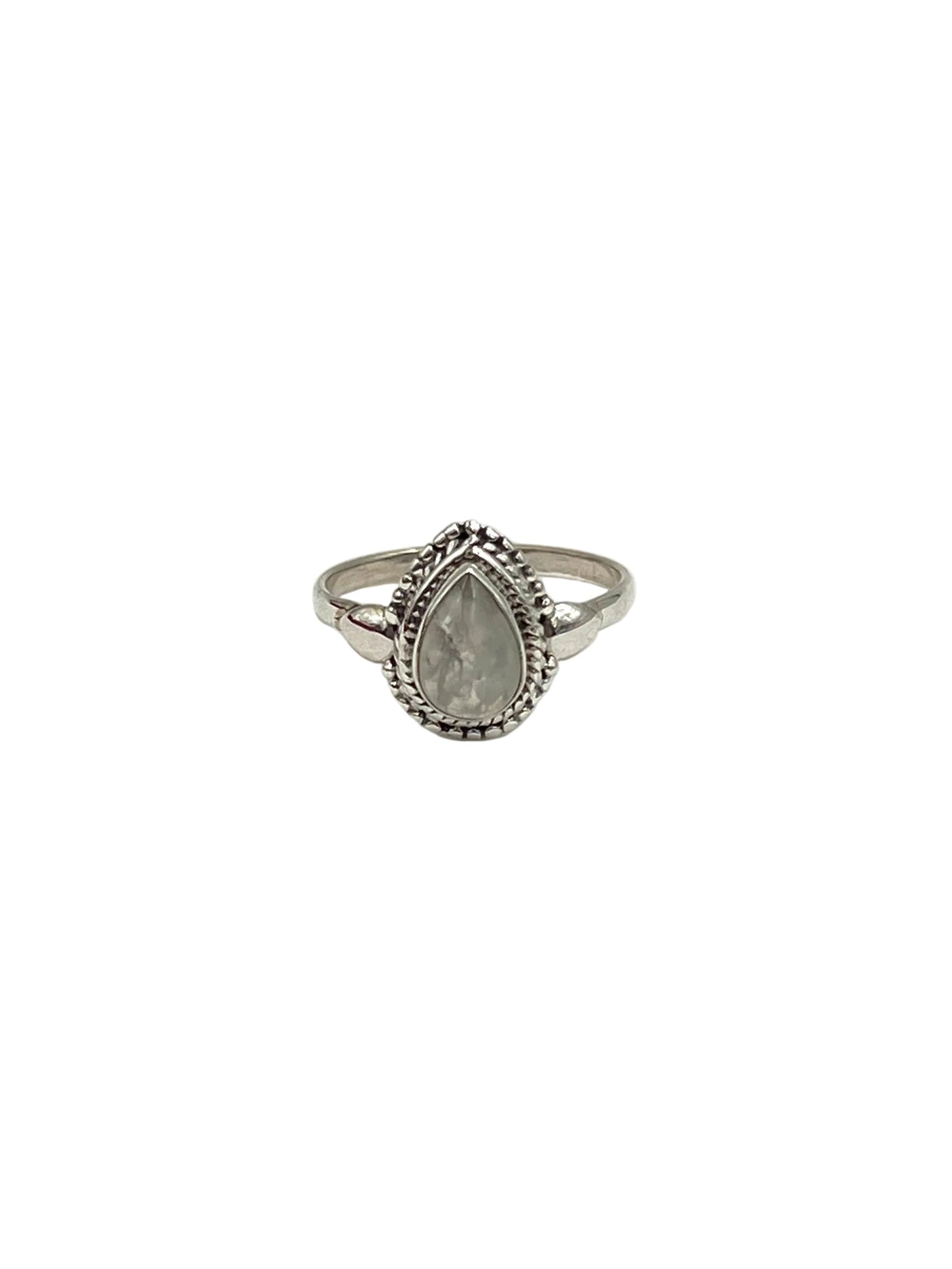 Beaded Teardrop Moonstone Ring