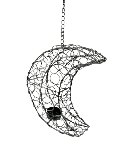 Metal Moon Hanging Candle Holder