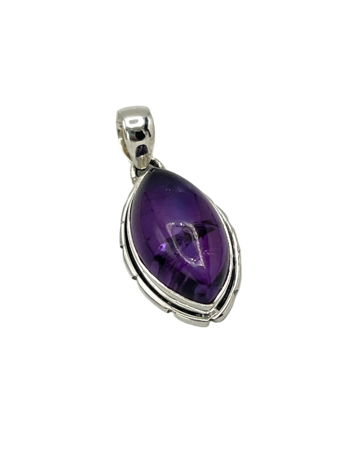 Sterling Silver Marquise Amethyst Pendants