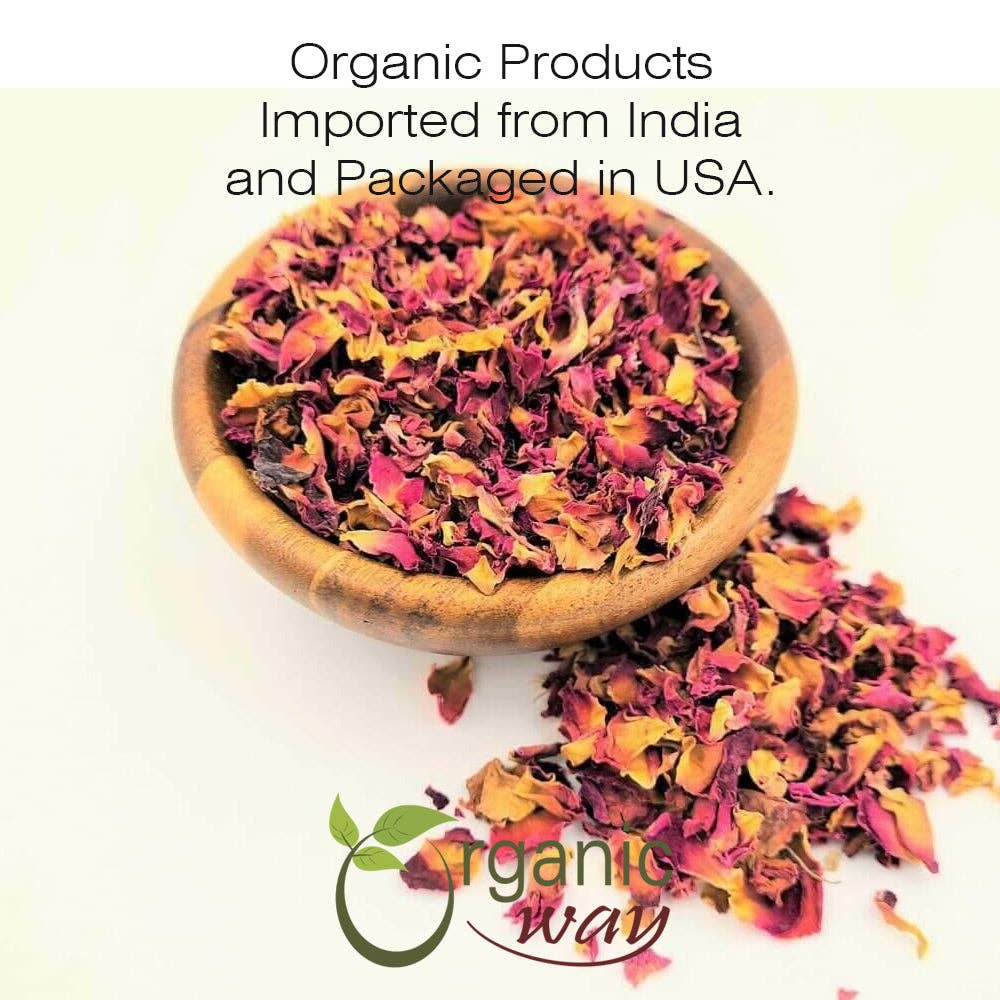 Rose Petals Dried (Rosa Centifolia) - Pure, Edible & Fragrant for Tea | USDA & Kosher Certified |Vegan, Non GMO & Gluten Free | 100% Raw from India - India