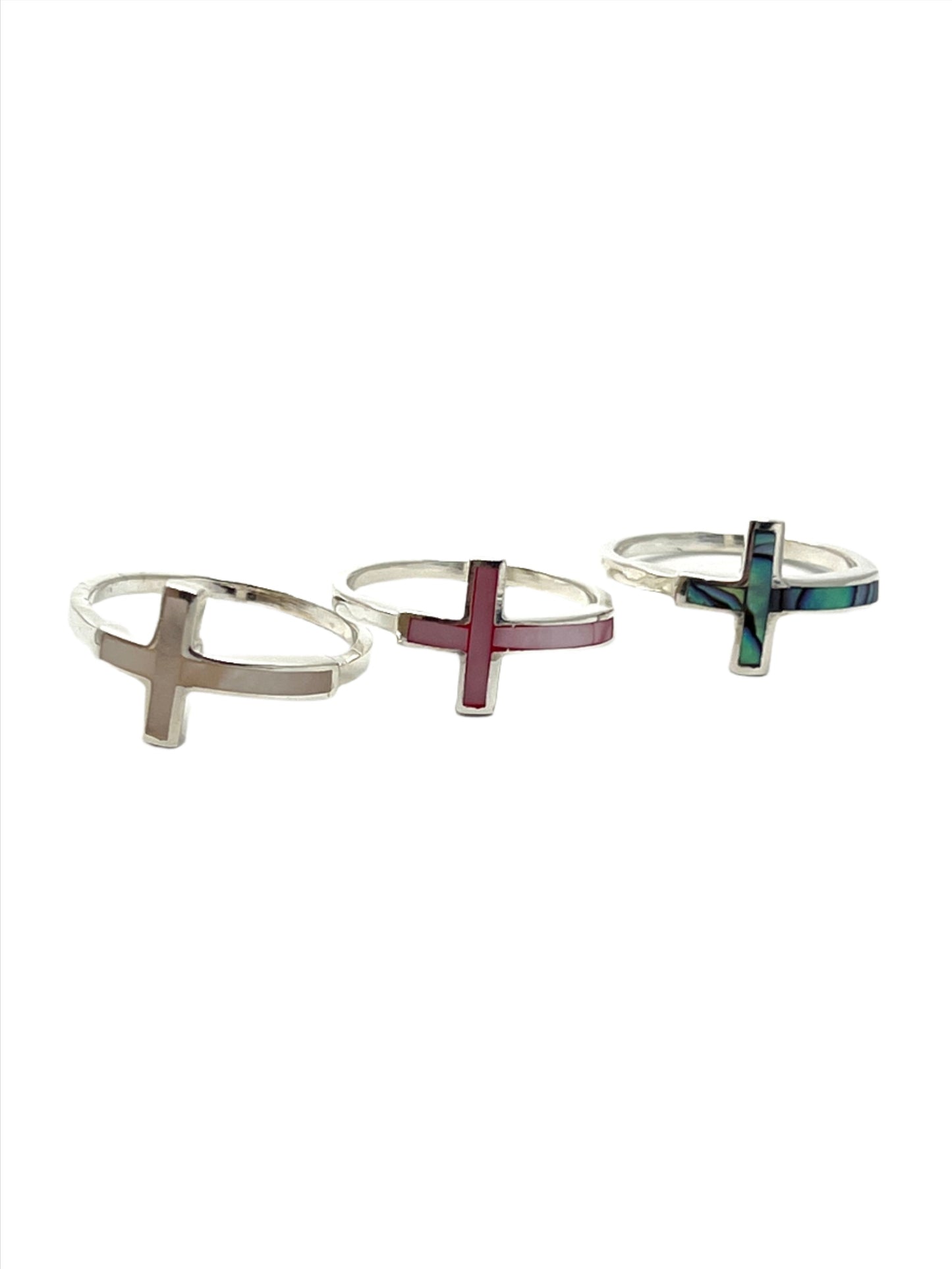 Sterling Silver Shell Cross Ring