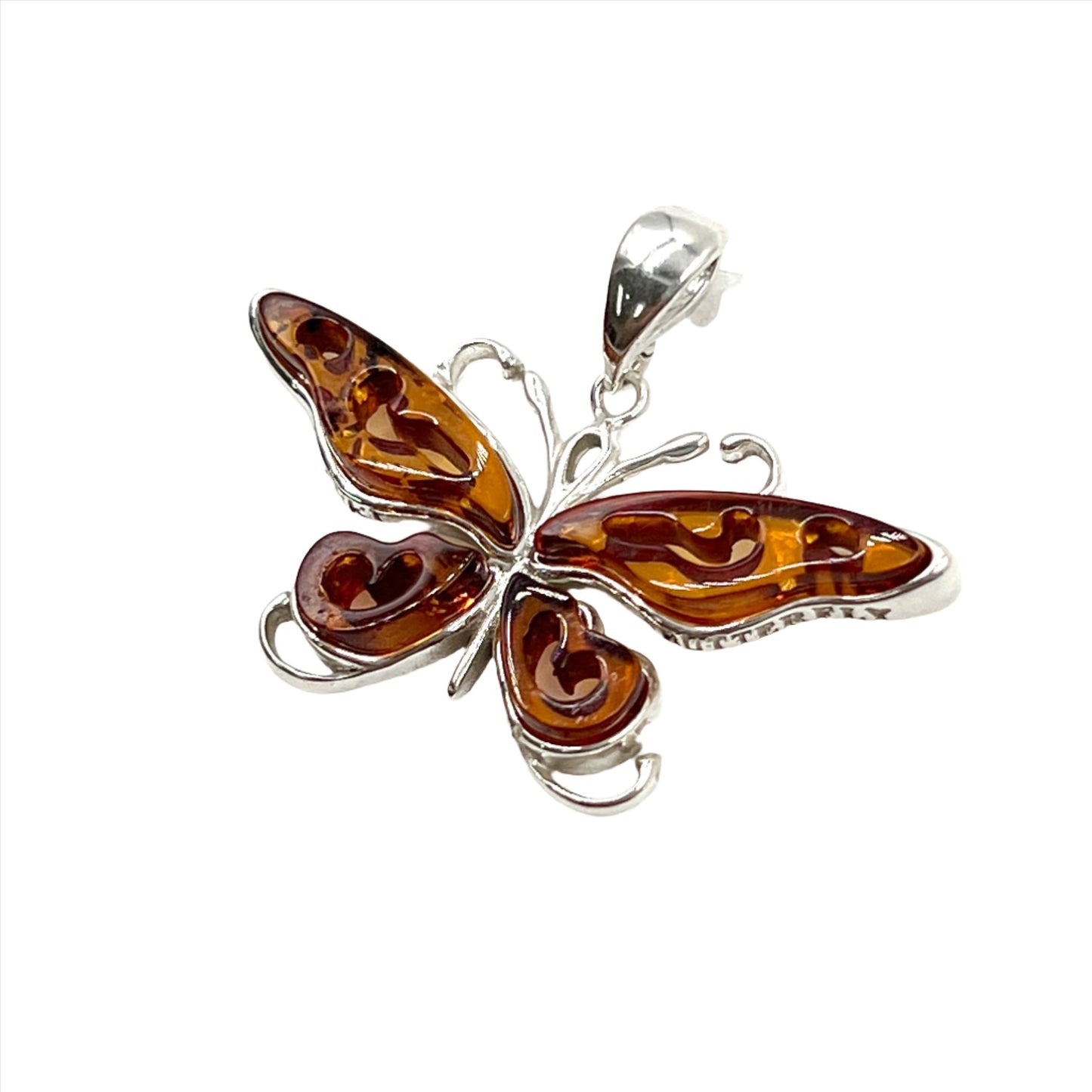 Amber Butterfly Pendants