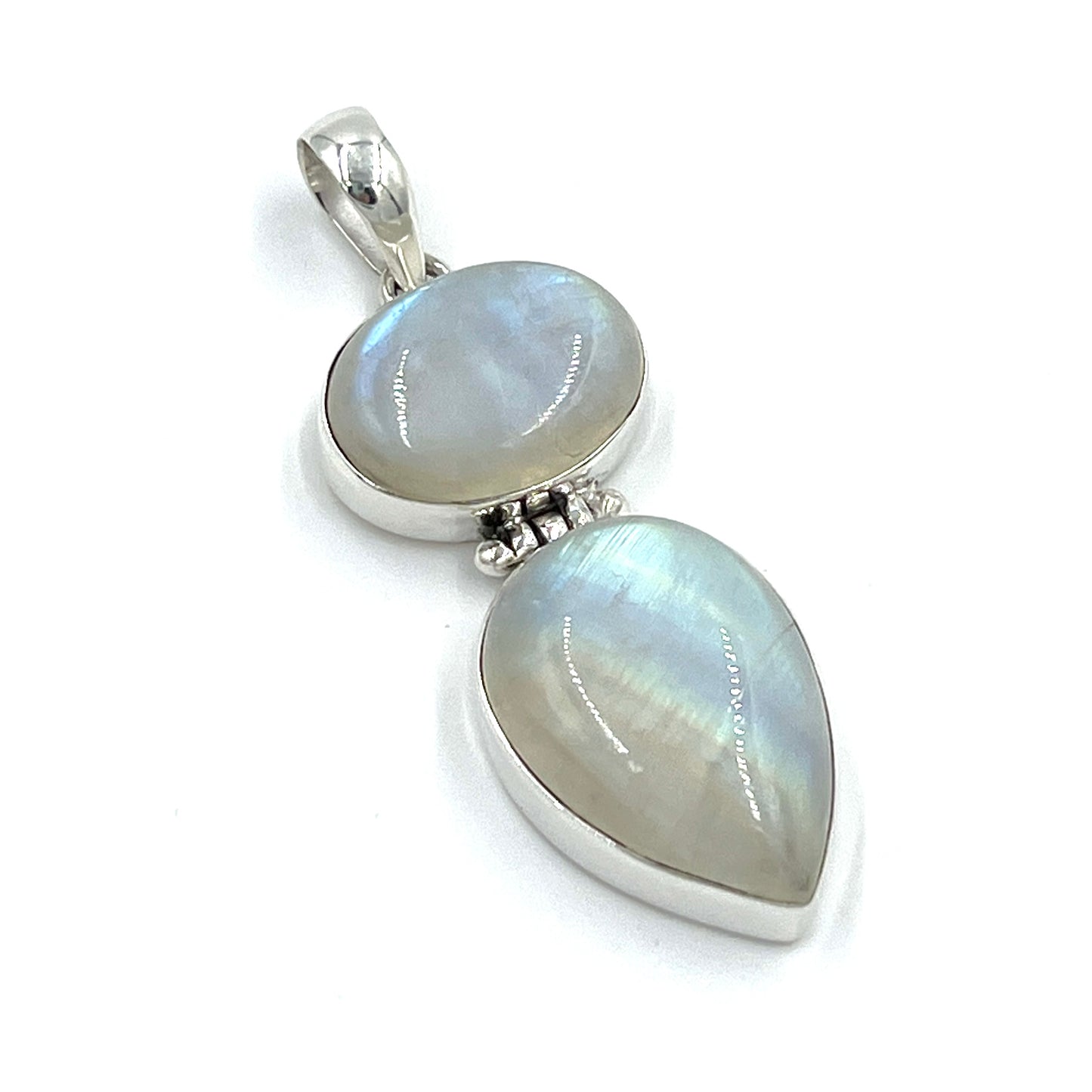 Sterling Silver Double Moonstone Pendants