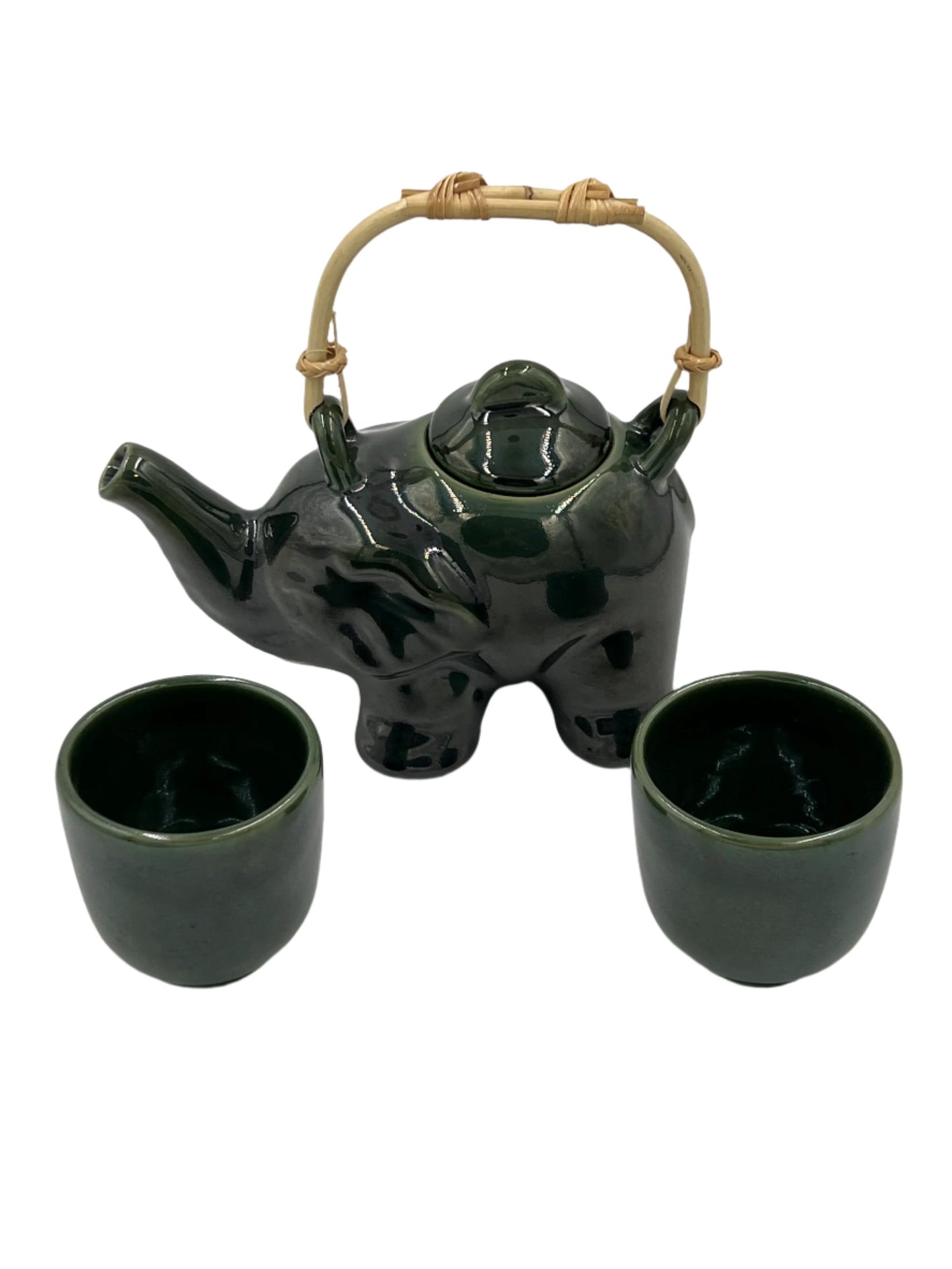 Emerald Elephant Ceramic Tea Pot Set