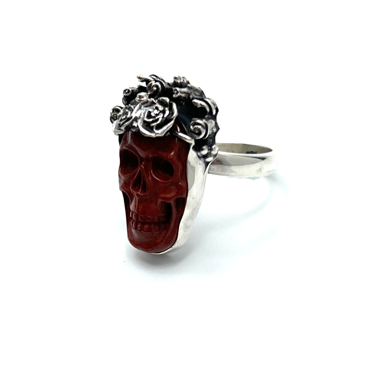 Bertha Skull Red Jasper Ring