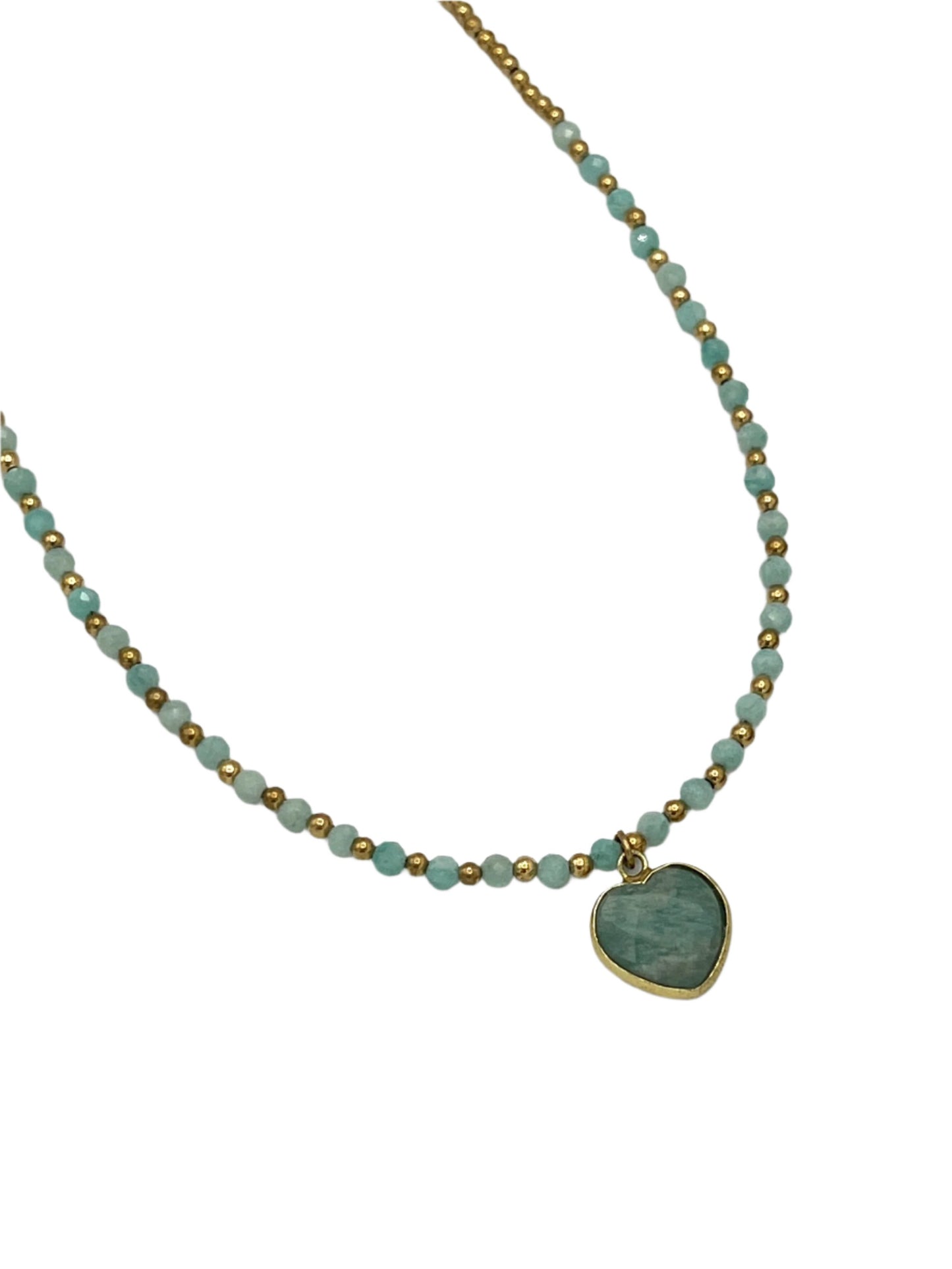 Heart Gemstone Brass Necklaces