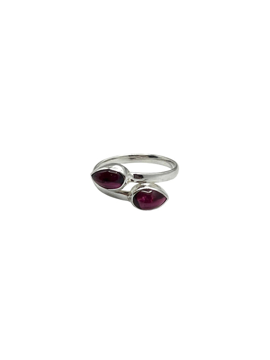 Double Teardrop Gemstone Rings