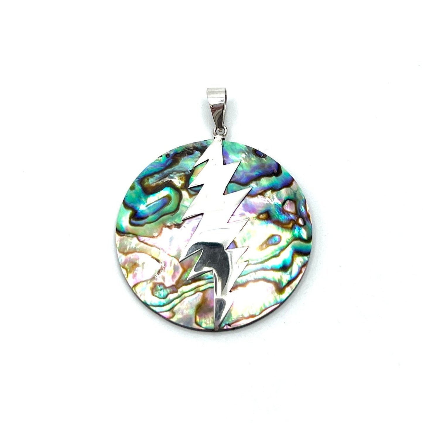 Sterling Silver Bolt Abalone Pendant