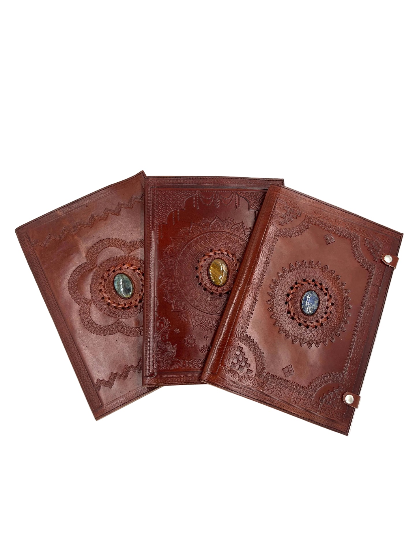 Camel Leather Gemstone Journals