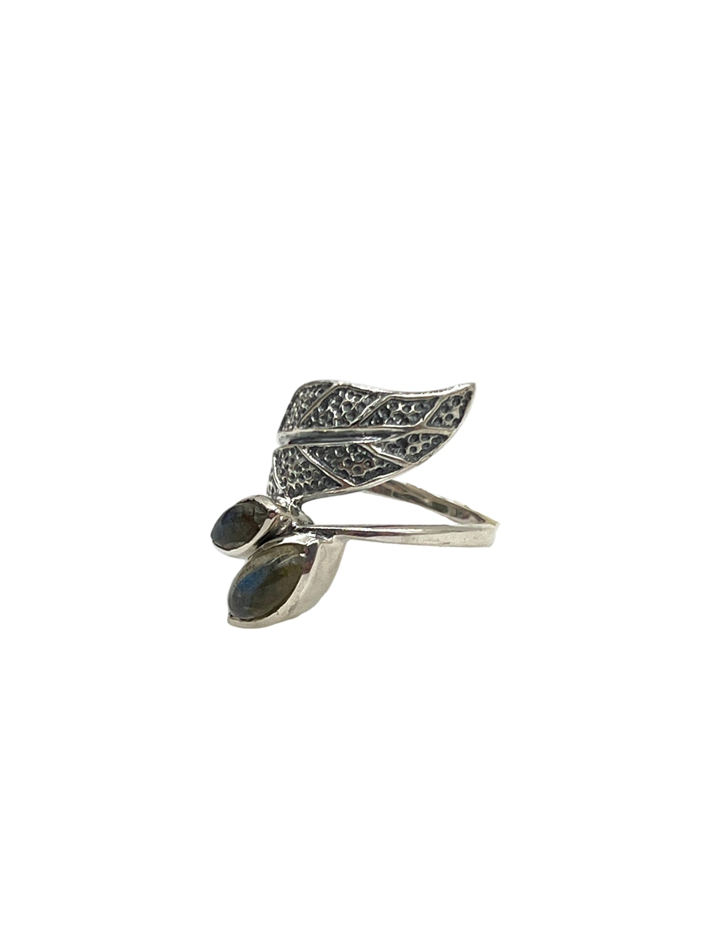 Marquise Leaf Labradorite Ring
