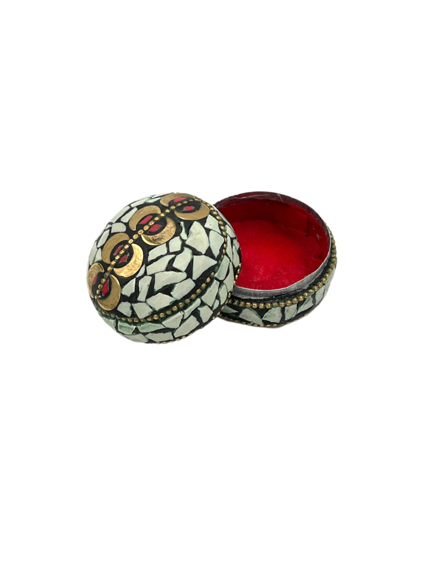 Mini Mosaic Indian Handmade Metal Jewelry Tin