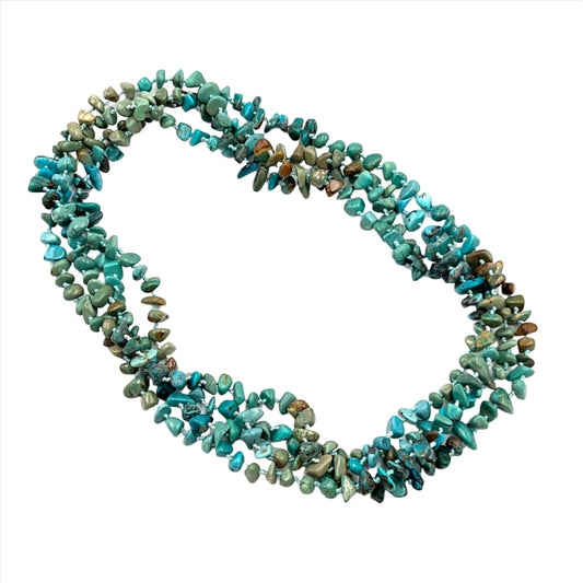 Hand Knotted Chip Turquoise Necklace