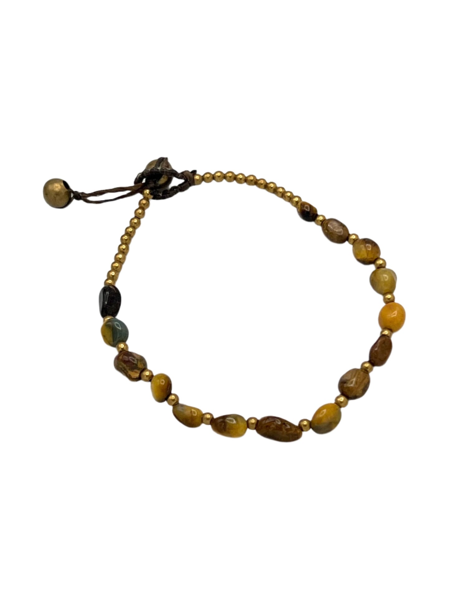 Freeform Gemstone Brass Bracelets