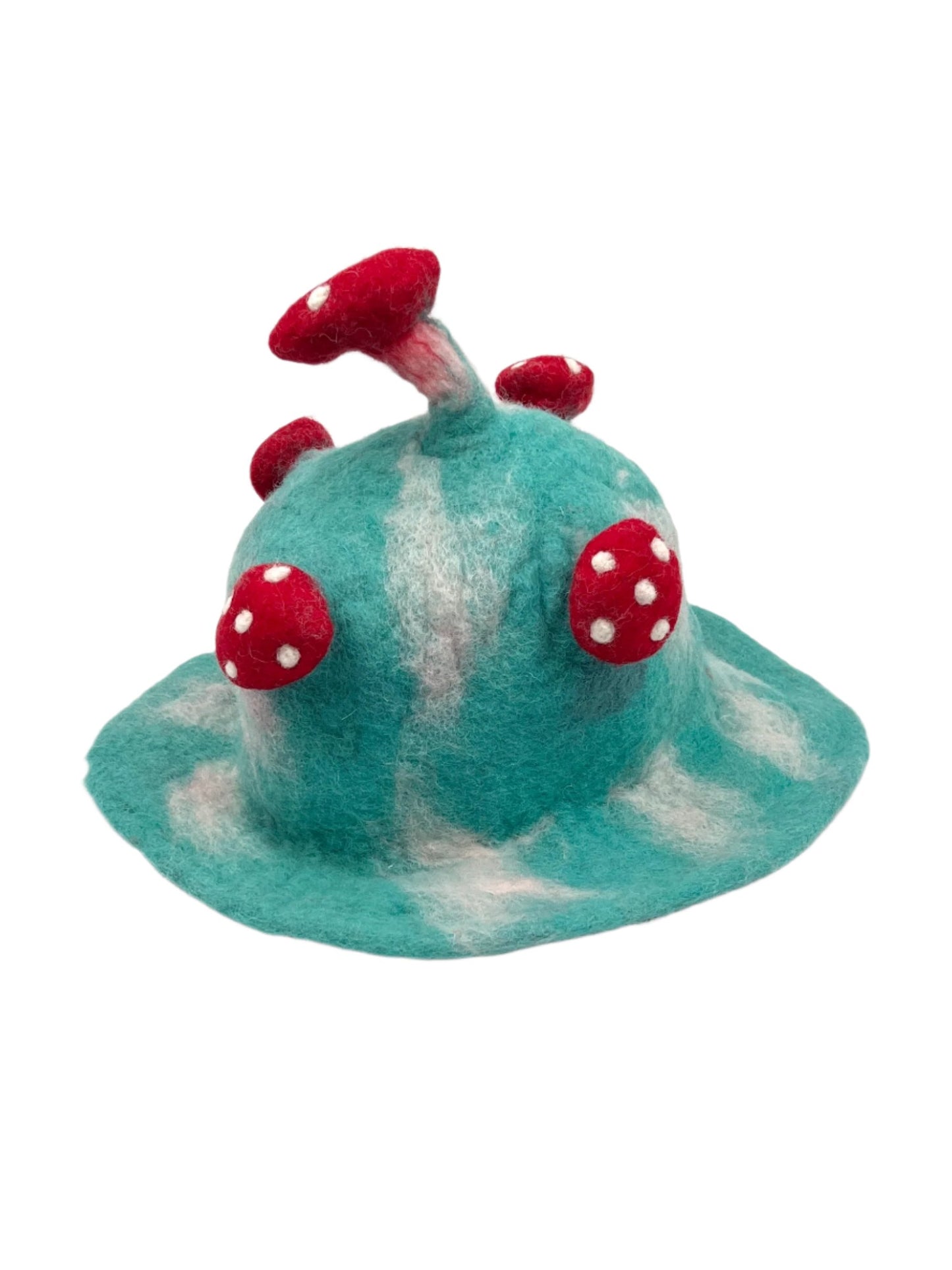 Hand felted Mushroom Wool Hats | Blues