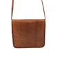 Camel Leather Cross Body Saddle Bag
