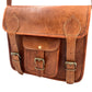 Camel Leather Cross Body Messenger Bag
