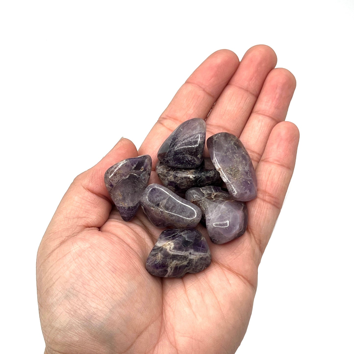 Chevron Amethyst Tumbles