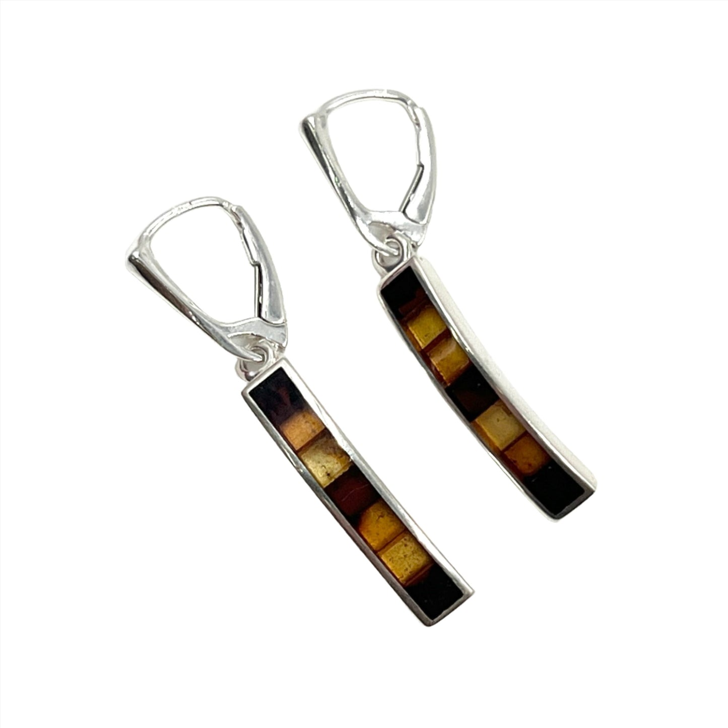 Multi Amber Rectangle Earrings