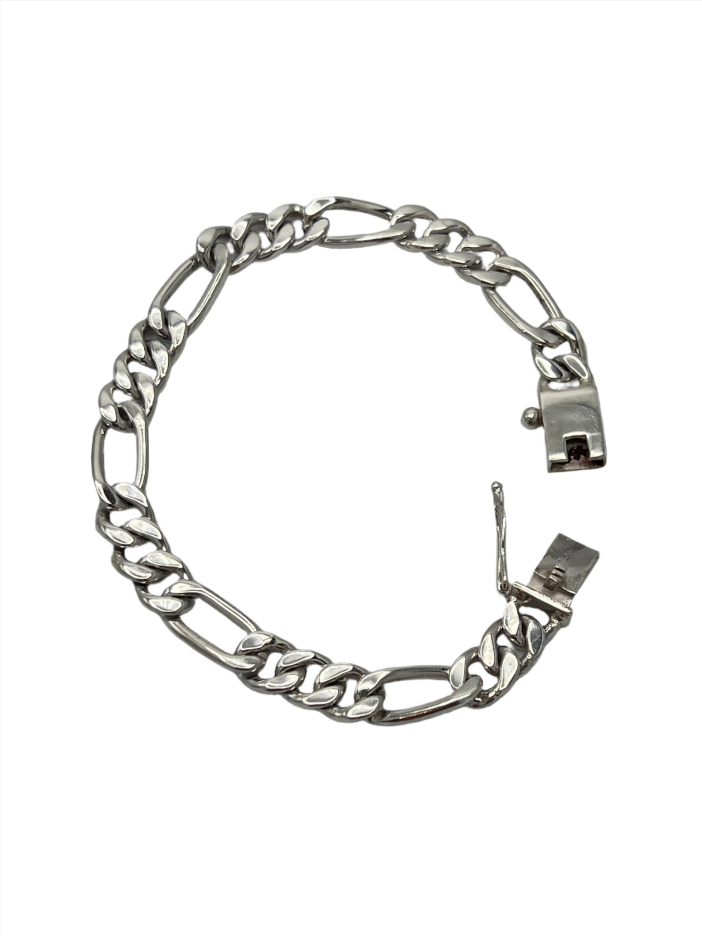 Sterling Silver Figaro Chain Bracelet