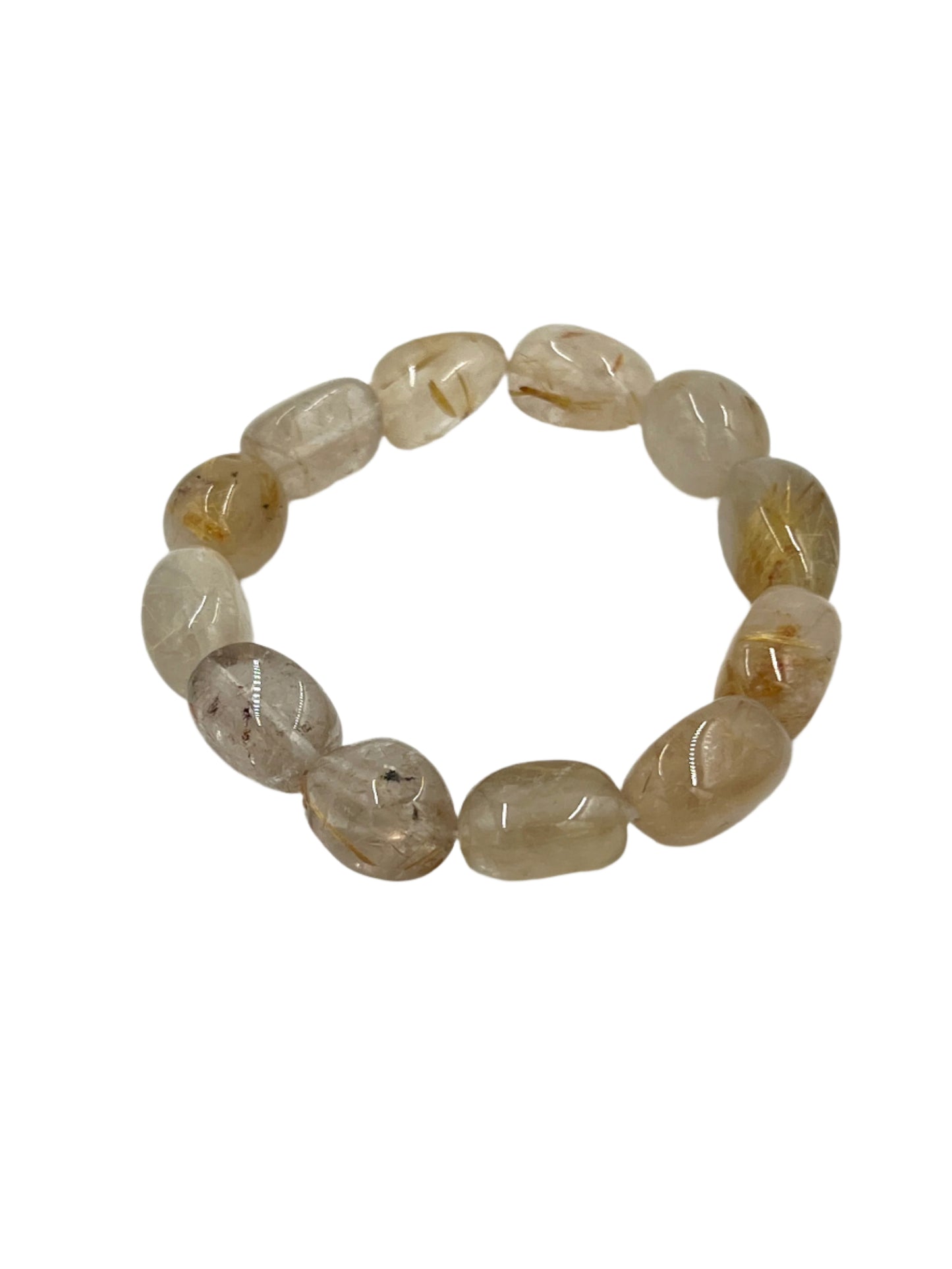 Gold Rutilated Clear Quartz Stretchy Bracelets