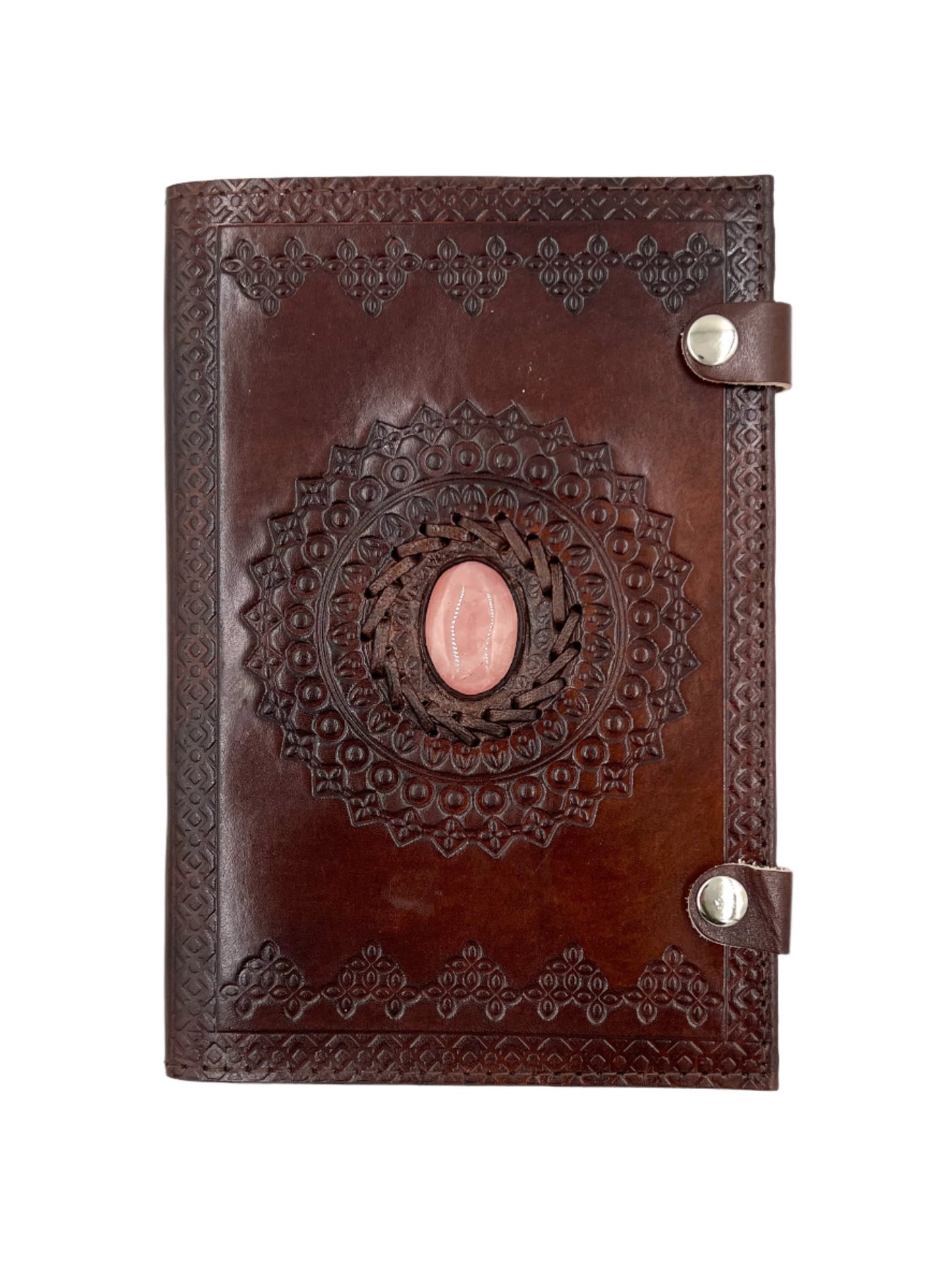 Camel Leather Gemstone Journal | Mandala | 9" x 6" x 1/2"