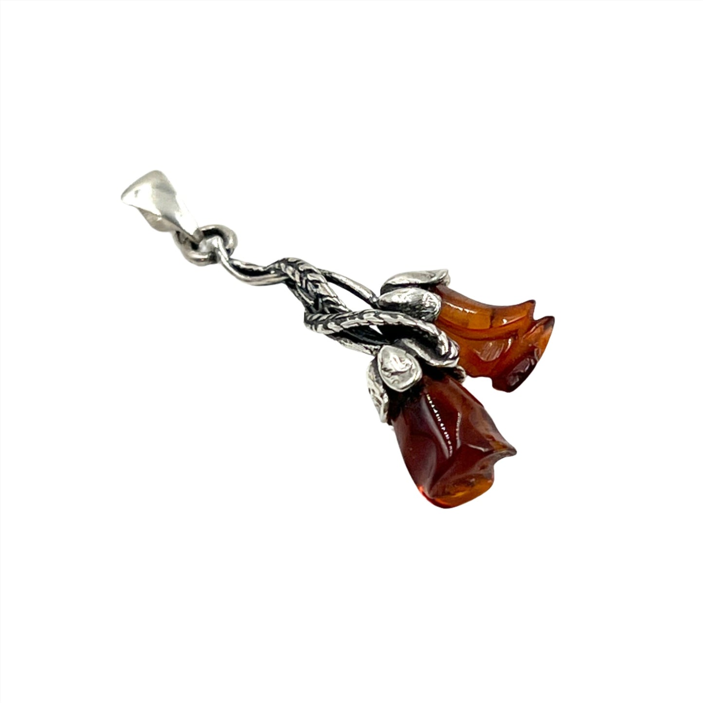 Amber Double Rose Pendants