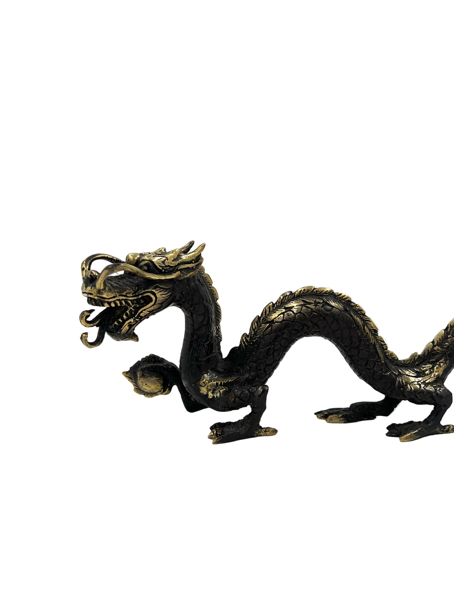 Bronze Dragon & Ball Statue