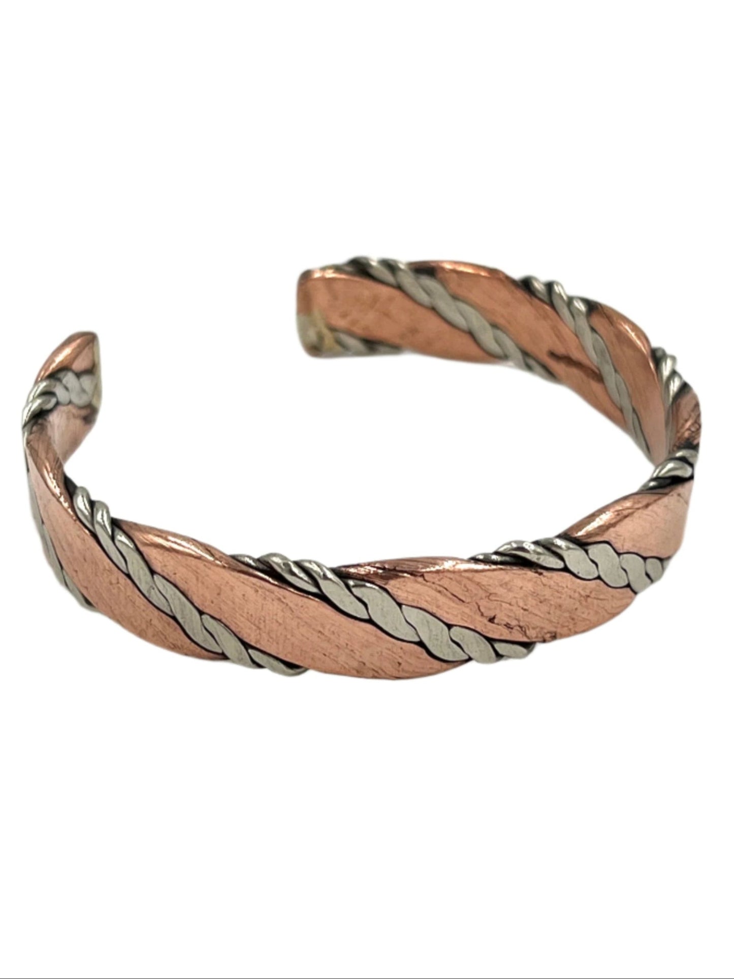 Wide Braided Rope Copper Bracelet