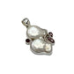Sterling Silver Pearl & Garnet Pendants