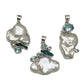 Silver Pearl & Blue Topaz Pendants