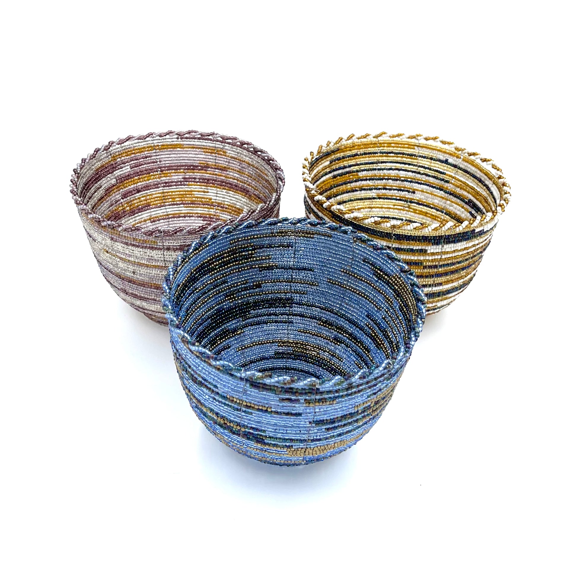 Small Bali Braided Beaded Baskets Small Bali Braided Beaded Baskets