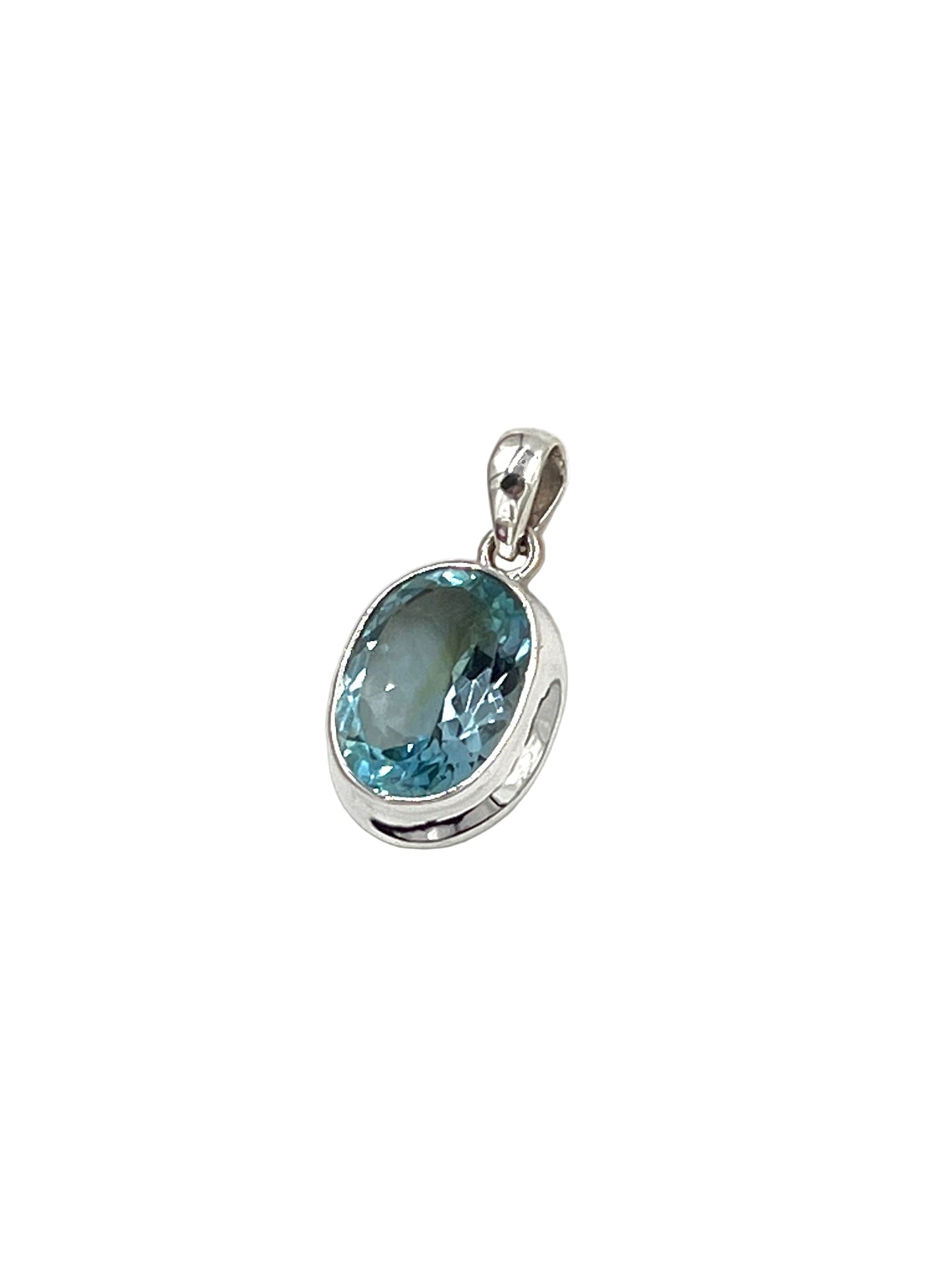 Oval Blue Topaz Pendants