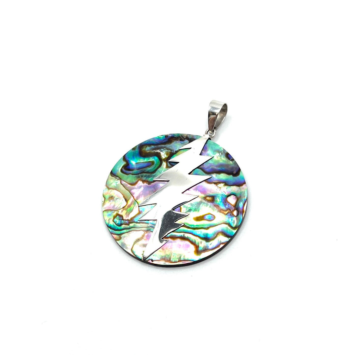 Sterling Silver Bolt Abalone Pendant