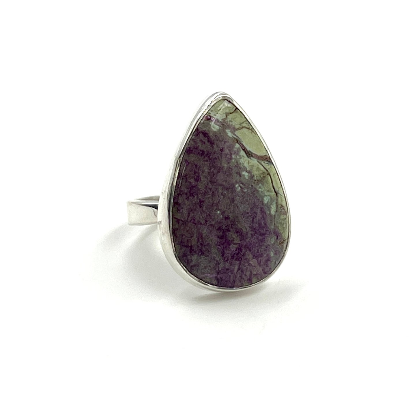 Sterling Silver Stichtite Teardrop Ring
