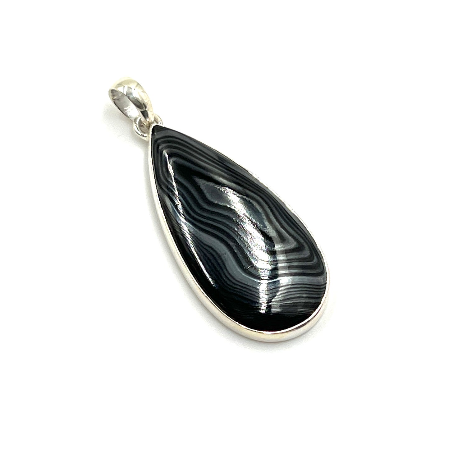 Psilomelane Teardrop Pendants