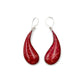Sterling Silver Red Coral & Mother of Pearl Earrings