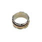 Silver Multi Metal Wavy Beaded Spinner Ring