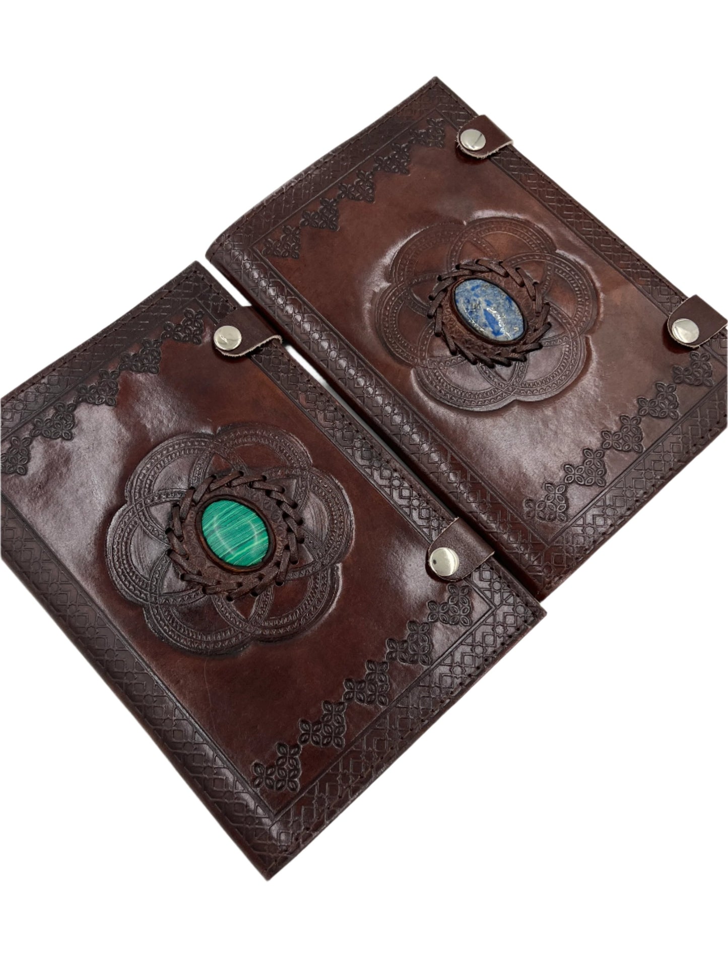 Camel Leather Gemstone Journal | Lotus | 9" x 6" x 1/2"