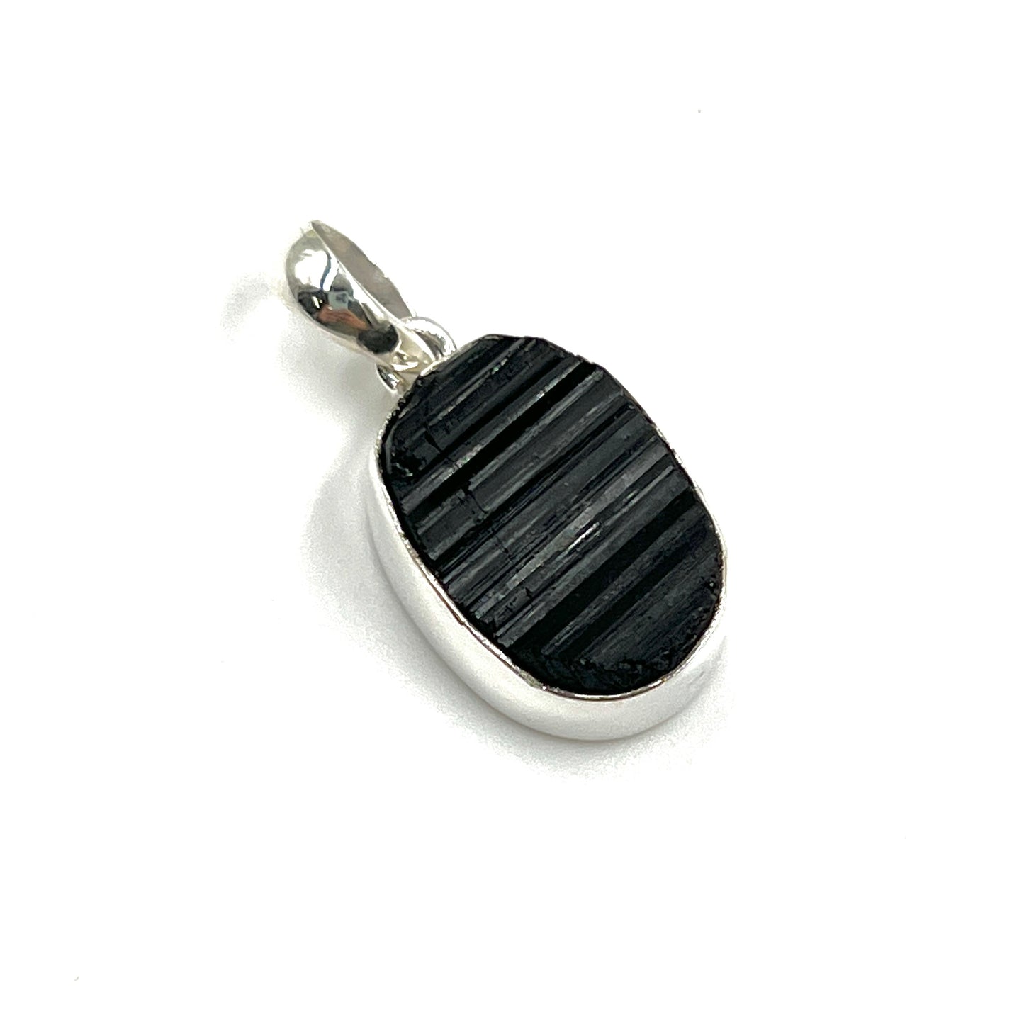 Black Tourmaline Oval Pendants