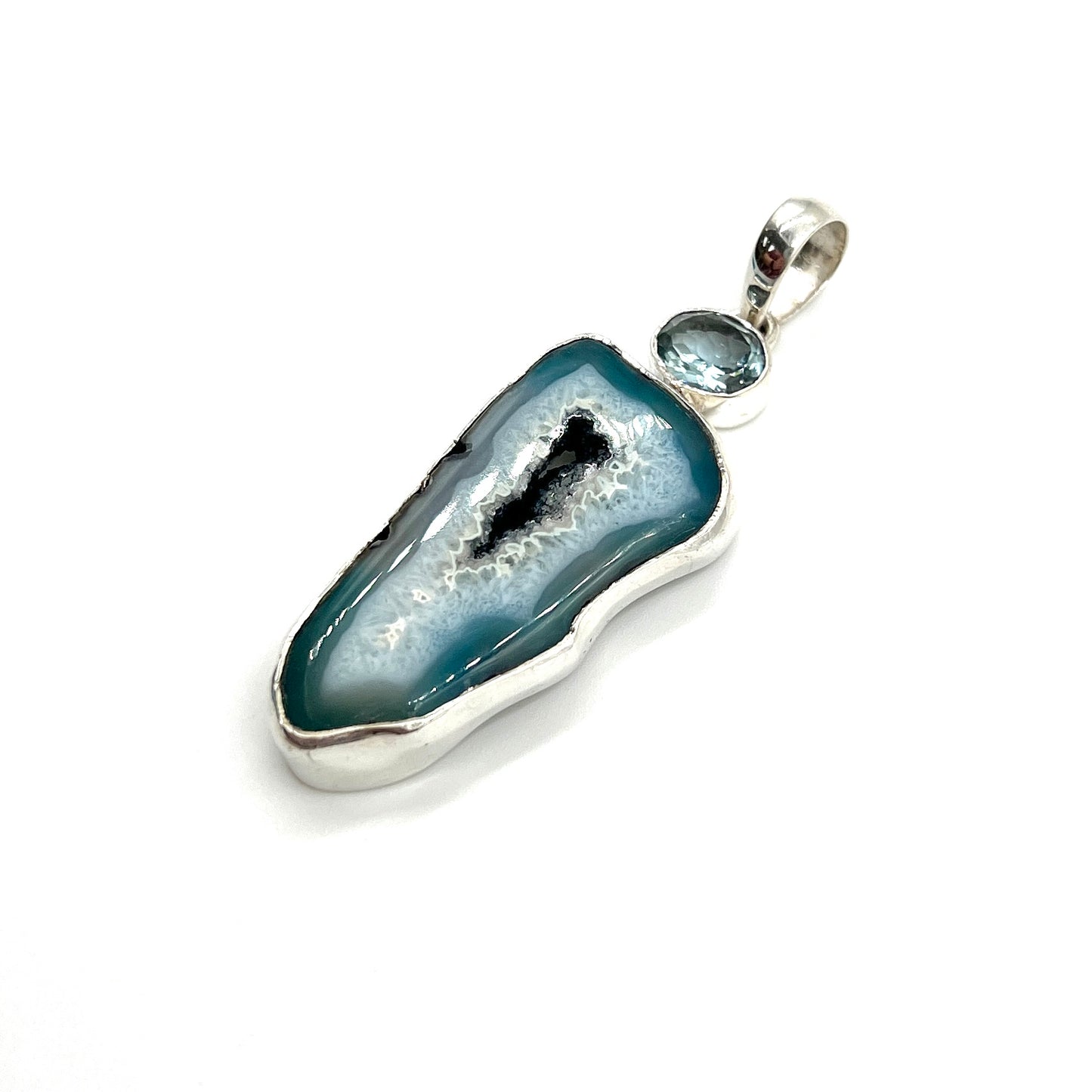 Blue Druzy Agate Pendants