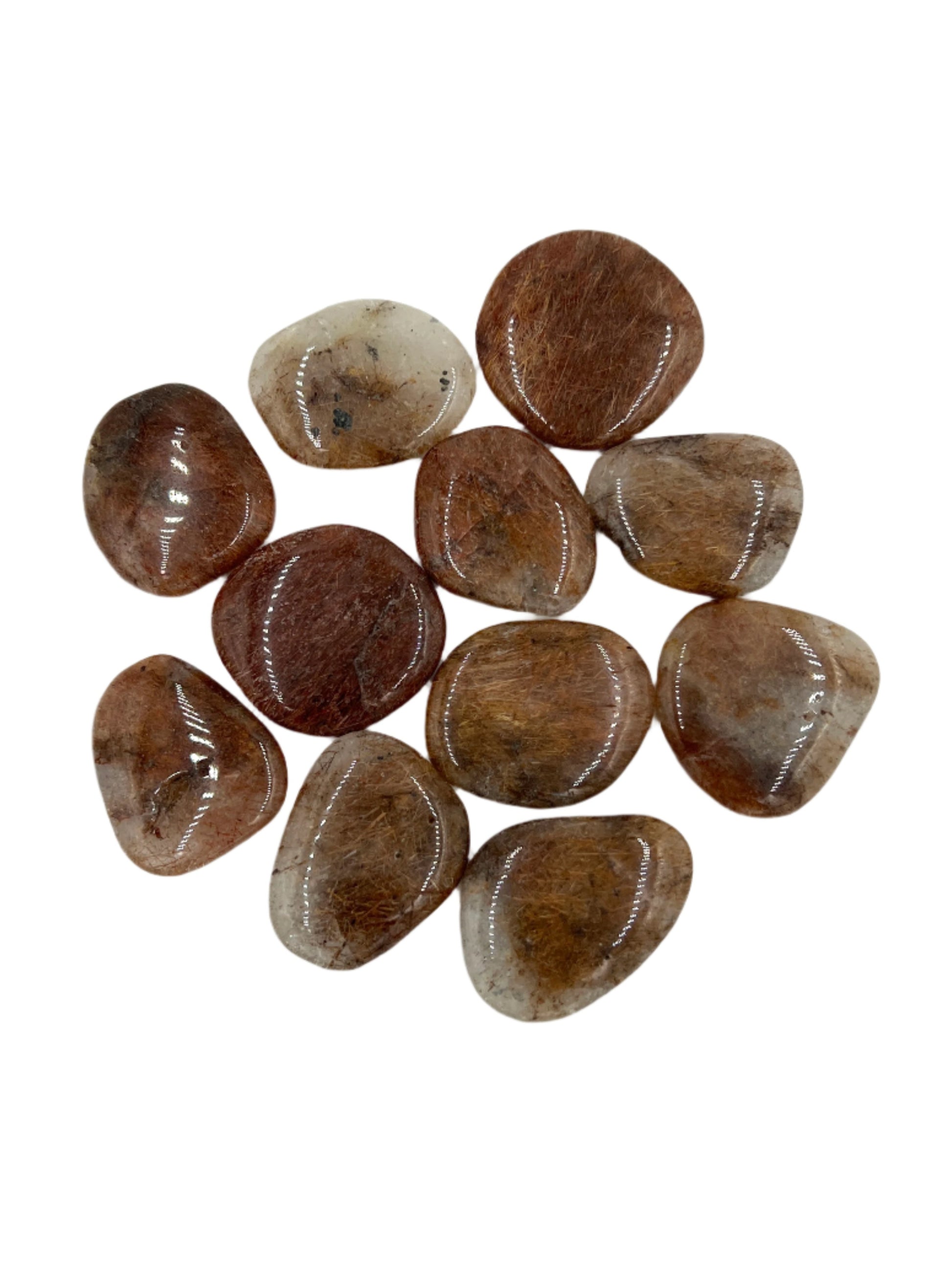 Brown stones on a white background