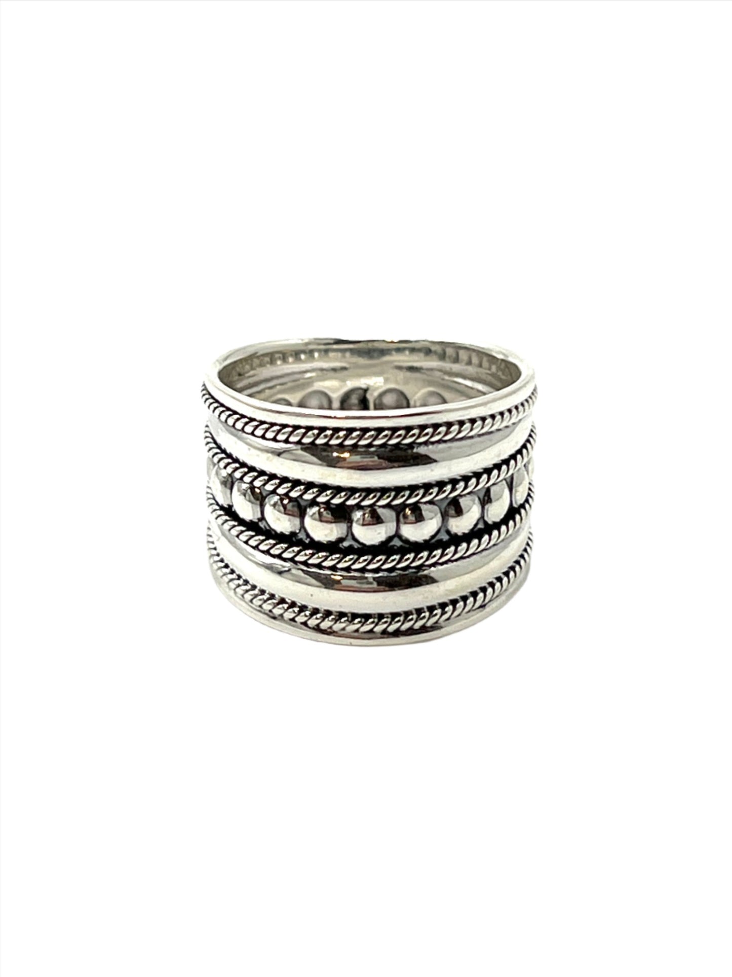 Sterling Silver Bali Beaded Ring