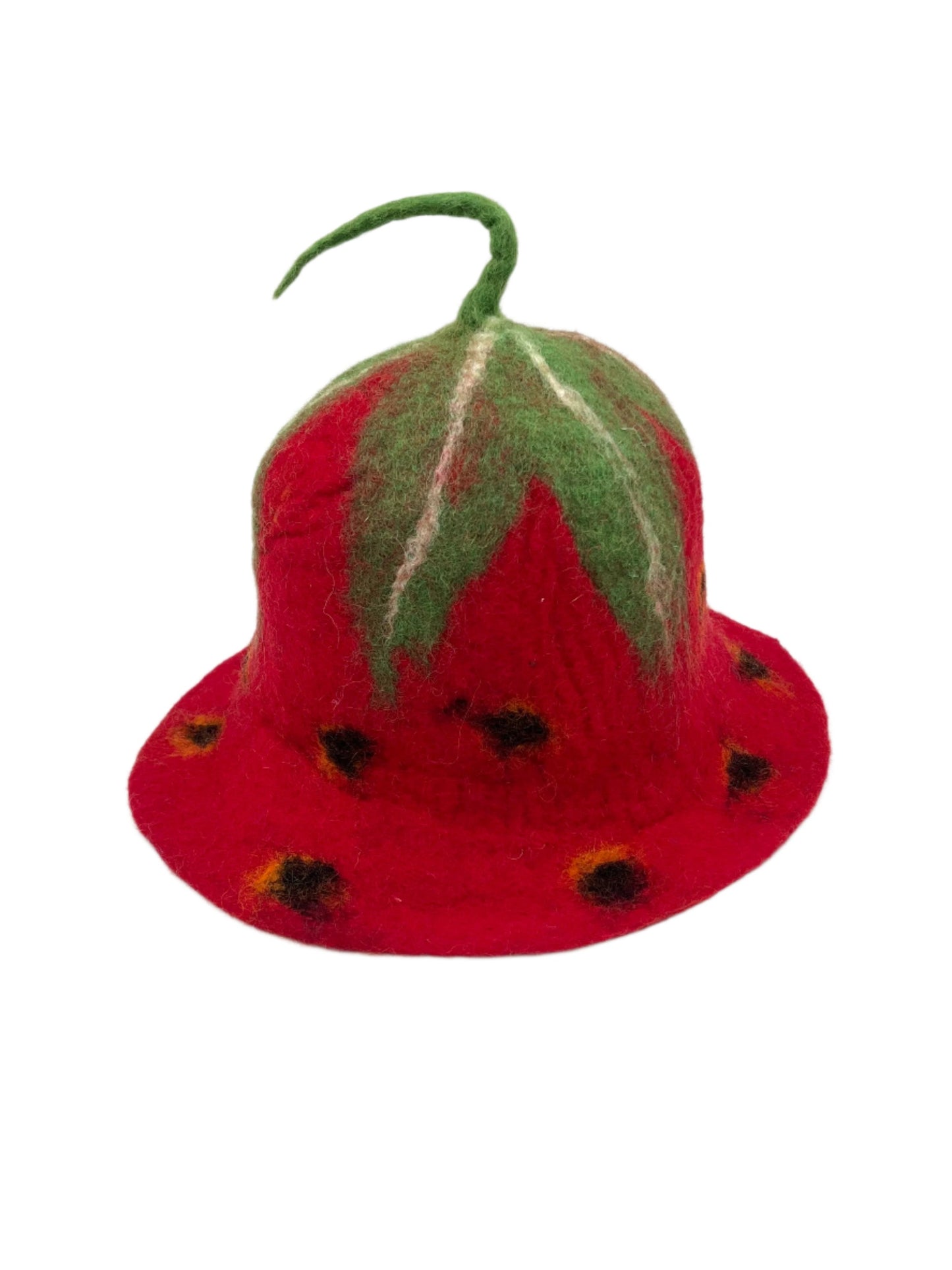 Hand felted Strawberry Wool Hat